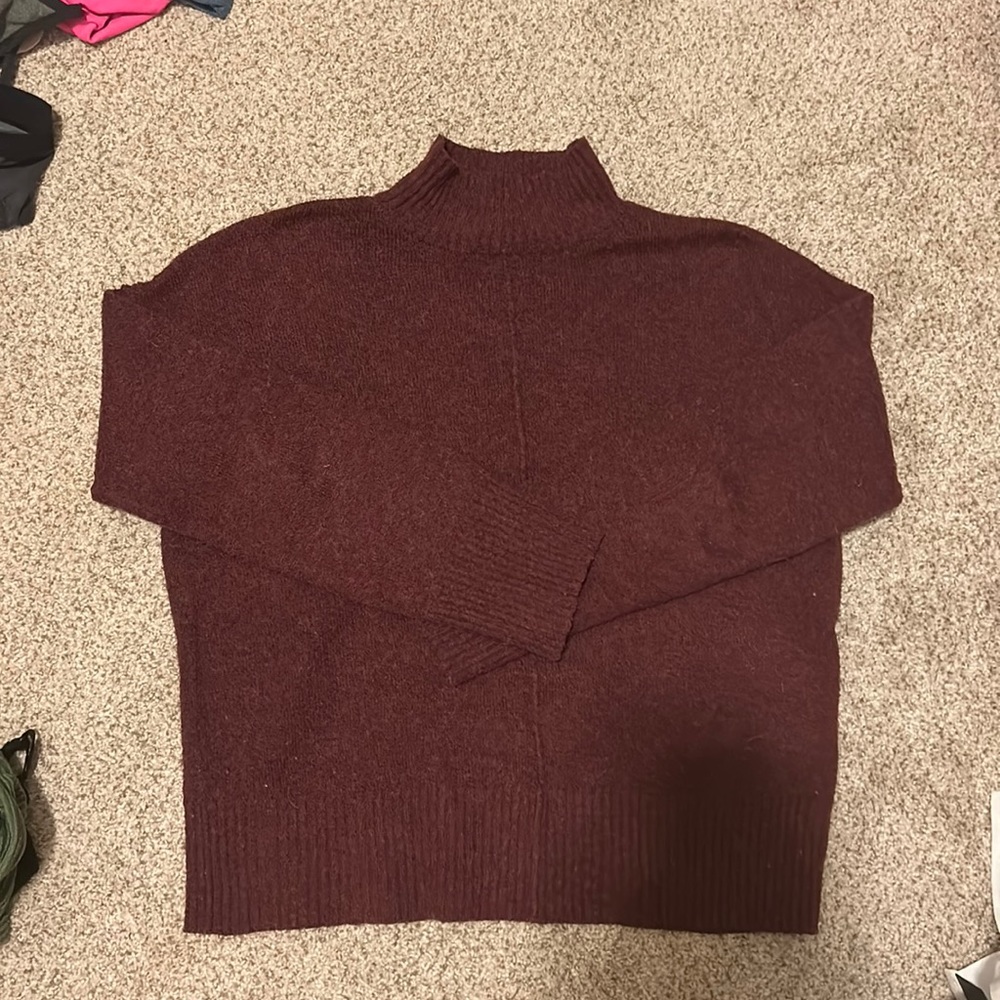 burgundy mock turtleneck sweater
